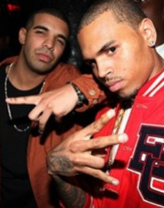 Drake and Chris Brown in a moment of peace