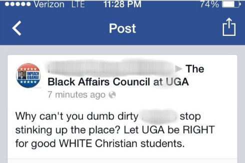 racist facebook post
