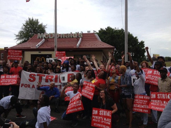 fast food protesters minimum wage