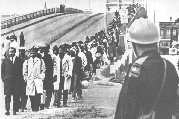 Entertainers will hold a commemorative concert on the same bridge where Congressman John Lewis, front right, was beaten to within an inch of his life on what is now known as "Bloody Sunday."