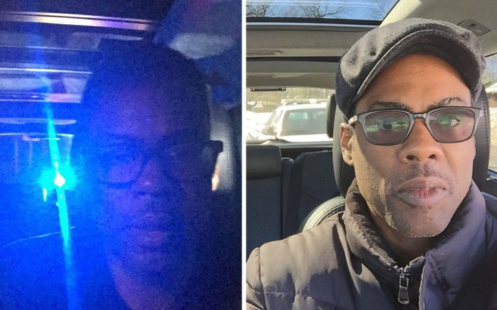 Chris Rock in two of the three instances of being pulled over by the police with in the last two months. 