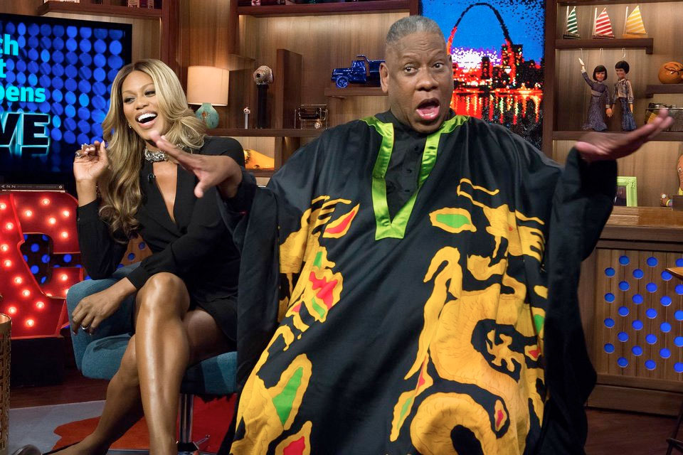 Laverne Cox, left, and Andre Leon Talley on "WWHL."