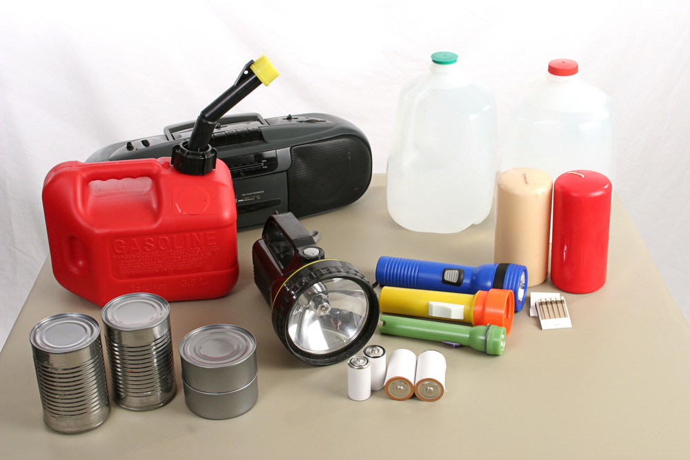 A collection of items necessary to survive in the aftermath of a hurricane
