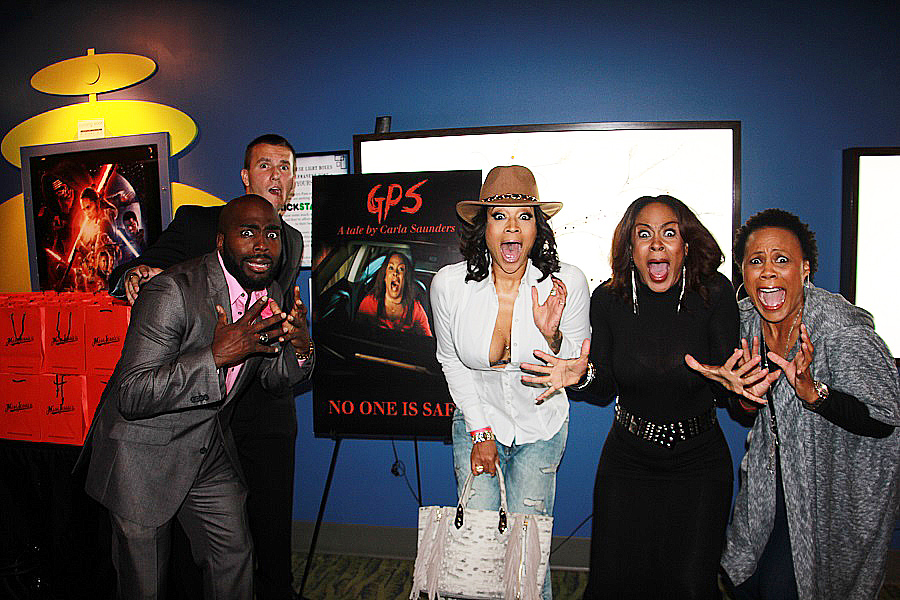 Mimi Faust, center, joined some of the cast at the premiere. 