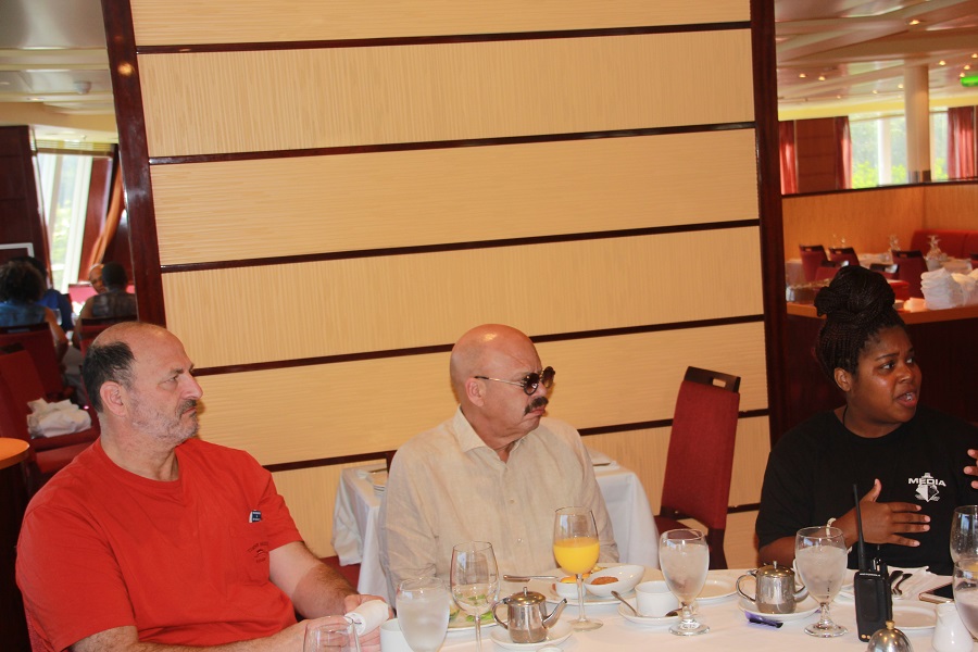 Tom Kantor, left, with Tom Joyner, center, aboard the Tom Joyner Fantastic Voyage in Central America (Photos by Terry Shropshire for Atlanta Daily World and Real Times Media). 