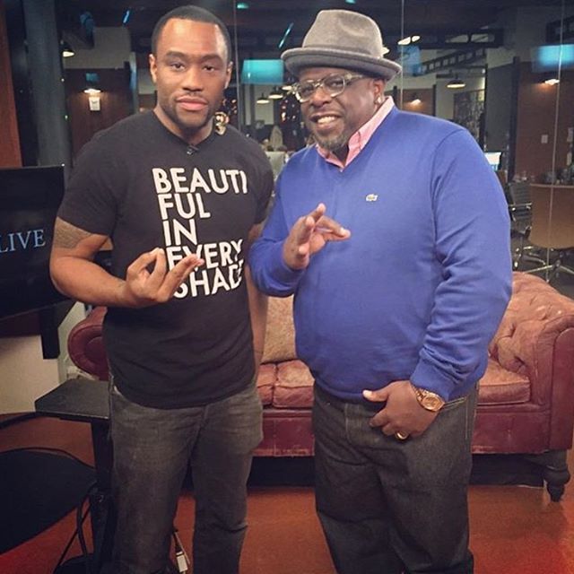 Marc Lamont Hill, left, with renowned comedian Cedric the Entertainer. 