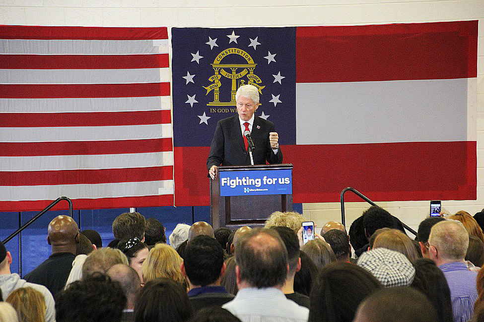 Former President Clinton spoke on early voting during a visit to suburban Atlanta a few weeks ago