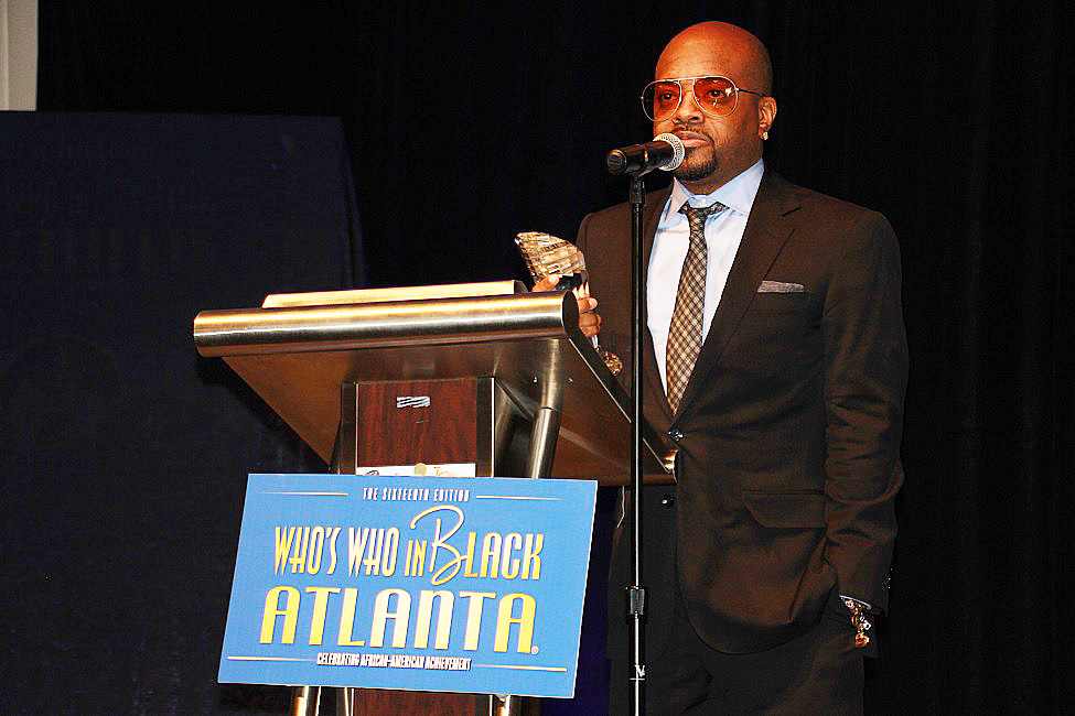 Music Mogul Jermaine Dupri accepts his award for his contributions to making Atlanta the epicenter of American popular music. 