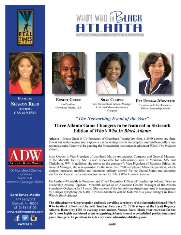 'Who's Who in Black Atlanta' to host gala on Feb. 23 | Atlanta Daily World