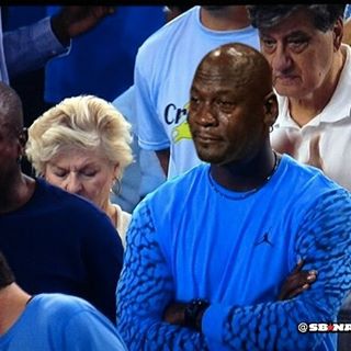CryingJordan: Hashtag Surfaces Related to Michael Jordan Meme After North  Carolina's Loss to Villanova