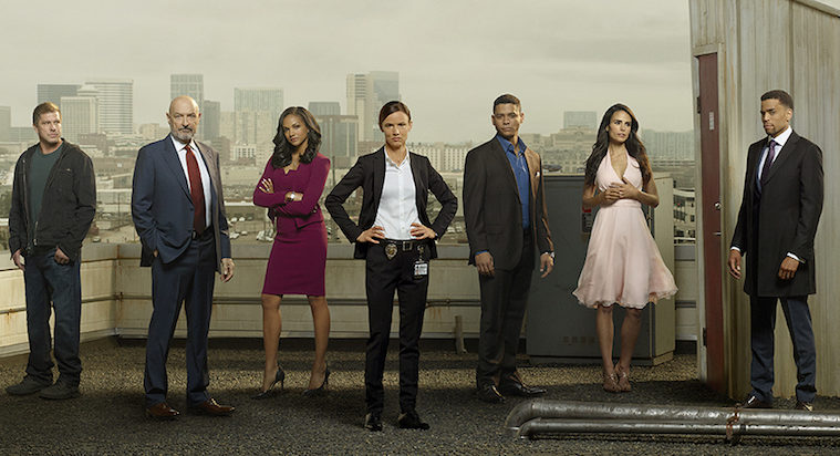 SECRETS AND LIES - ABC's "Secrets and Lies" stars Kenny Johnson as Danny Wade, Terry O’Quinn as John Warner, Mekai Cox as Amanda Warner, Juliette Lewis as Detective Cornell, Charlie Barnett as Patrick Warner, Jordana Brewster as Kate Warner and Michael Ealy as Eric Warner. (ABC/Bob D'Amico/Craig Sjodin)