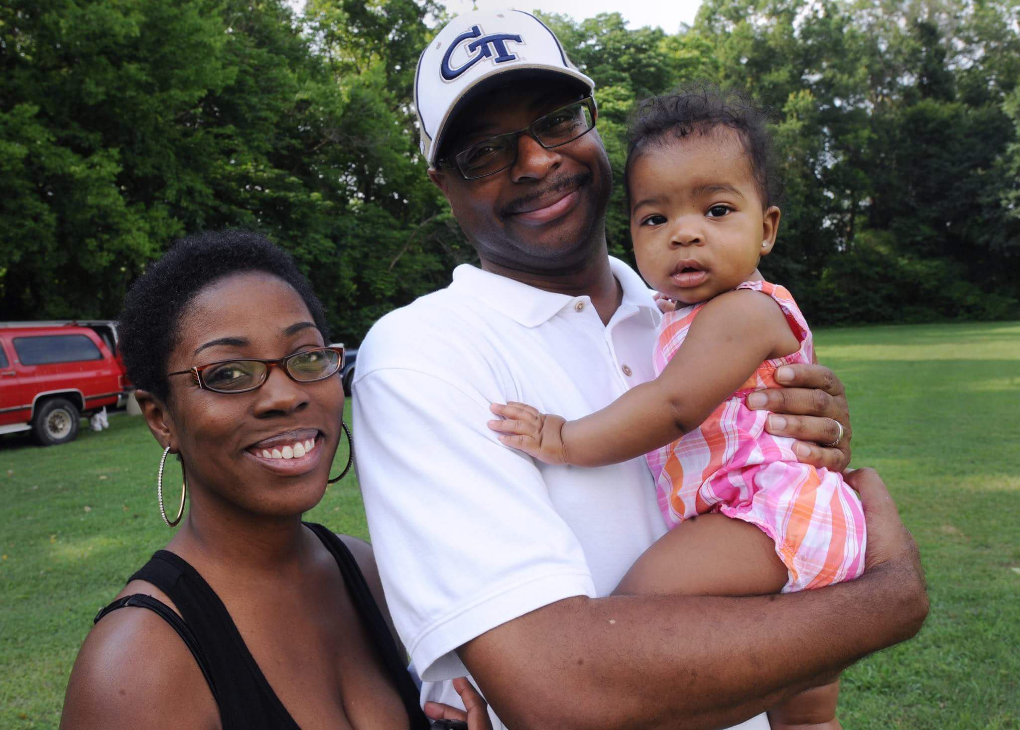 Shaka with her husband, Roderick Cobb, and daughter