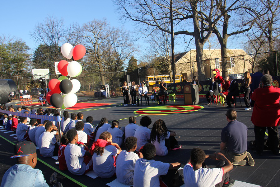 Hawks Foundation's court dedication will be similar to this one at Grant Park in Atlanta. 