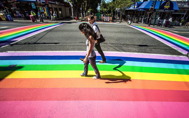 rainbow crosswalks