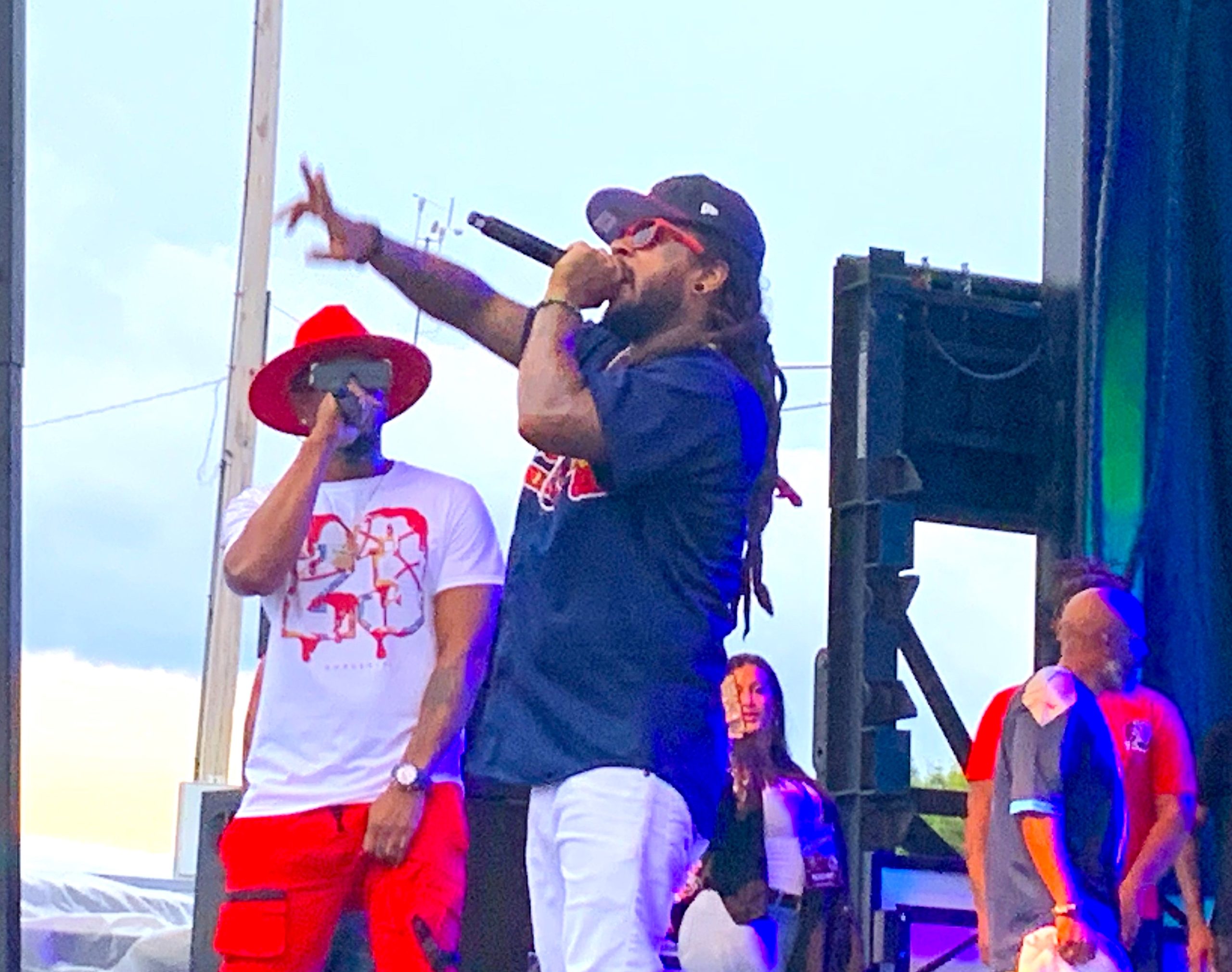 ATLANTA, GA - MAY 25: Big Boi, half of the iconic hip-hop duo Outkast,  prepares to throw out the ceremonial first pitch ahead of the Thursday  evening MLB game between the Atlanta