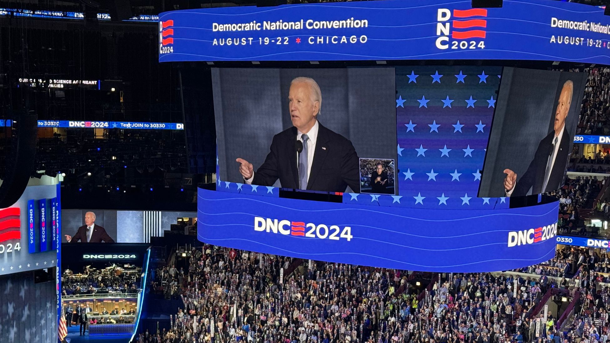 President Biden delivers the final speech during Day 1 of the 2024 Democratic National Convention